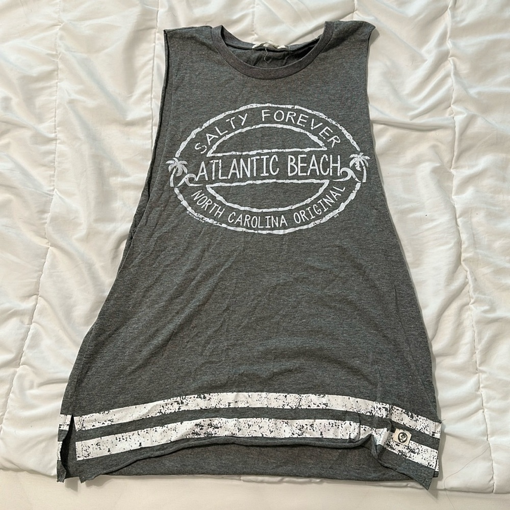 Atlantic beach gray and white vest